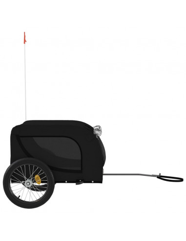 Rimorchio da Bici per Animali Nero Oxford e Ferro
