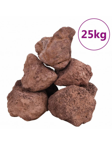 Rocce Vulcaniche 25 kg Rosse 10-30 cm