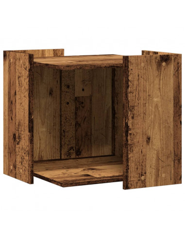 Recinto Lettiera Gatti Legno Vecchio 53x53x51 cm in Truciolato