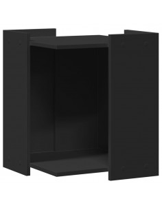 Recinto per Lettiera per Gatti Nero 60x40x40 cm in Truciolato 2