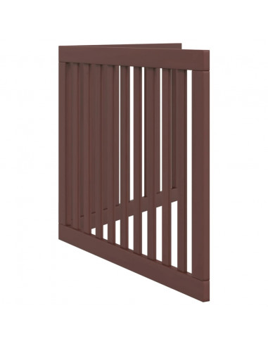Cancello Cani Pieghevole 2 Pannelli Marrone 160cm Legno Pioppo