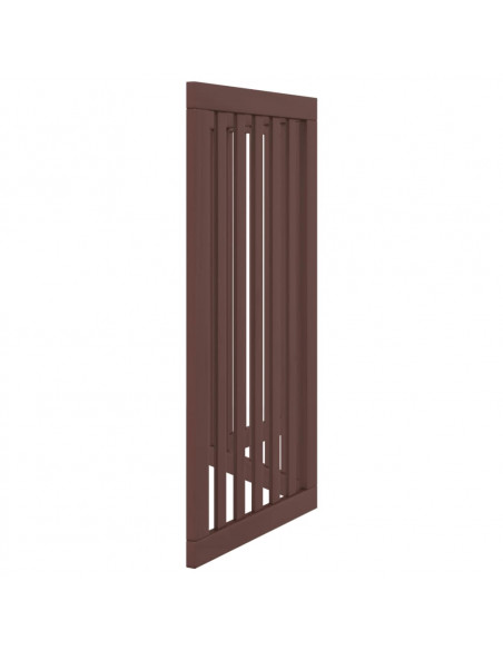 Cancello Cani Pieghevole 3 Pannelli Marrone 150cm Legno Pioppo