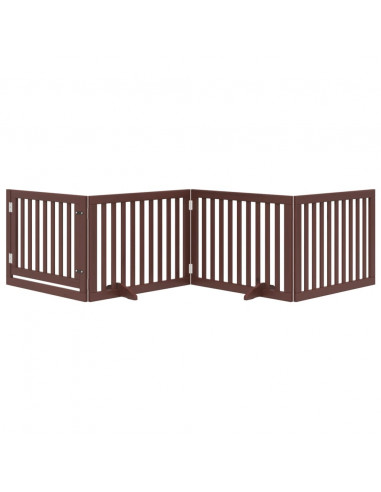 Cancello Cani Porta Pieghevole Marrone 4 Pannelli 320cm Pioppo