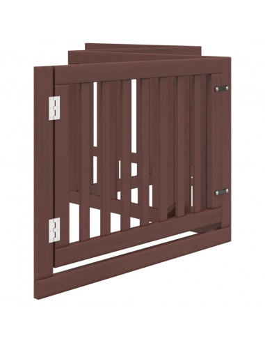 Cancello Cani Porta Pieghevole Marrone 4 Pannelli 320cm Pioppo