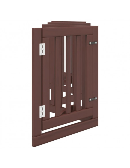 Cancello Cani Porta Pieghevole Marrone 6 Pannelli 300cm Pioppo
