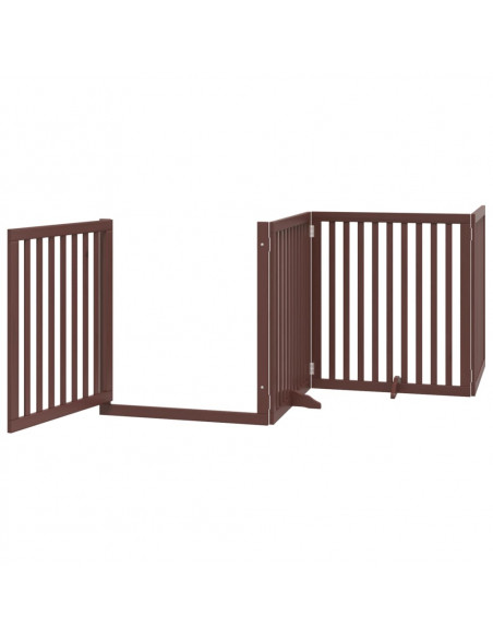 Cancello Cani Porta Pieghevole Marrone 12 Pannelli 960cm Pioppo