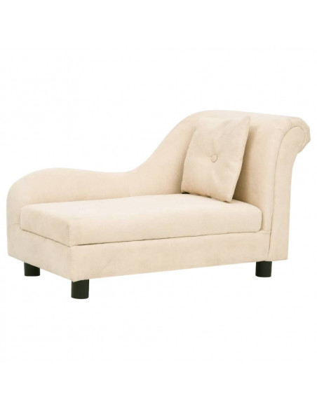 Divano per Cani con Cuscino Crema 83x44x44 cm in Peluche
