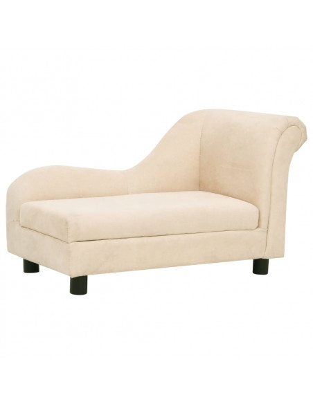 Divano per Cani con Cuscino Crema 83x44x44 cm in Peluche