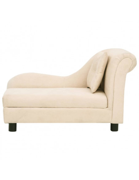 Divano per Cani con Cuscino Crema 83x44x44 cm in Peluche