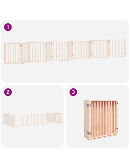 Cancello per Cani Porta Pieghevole 12 Pannelli 960 cm in Pioppo