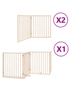Cancello per Cani Porta Pieghevole 8 Pannelli 640 cm in Pioppo 2