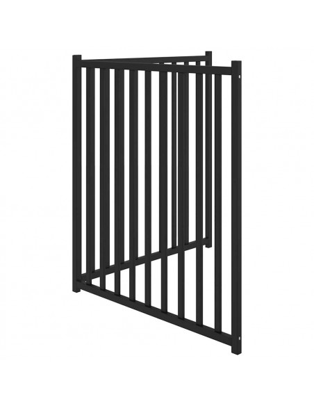 Cancello Cani Pieghevole 2 Pannelli Nero 160 cm Massello Abete