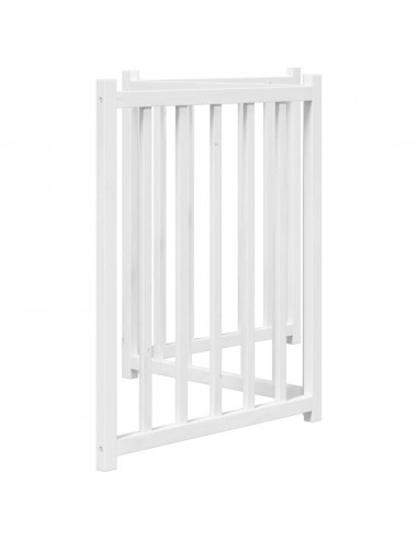 Cancello Cani Pieghevole 3 Pannelli Bianco 150cm Massello Abete