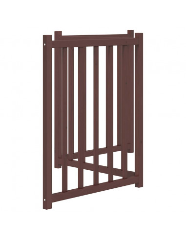 Cancello Cani Pieghevole 3Pannelli Marrone 150cm Massello Abete