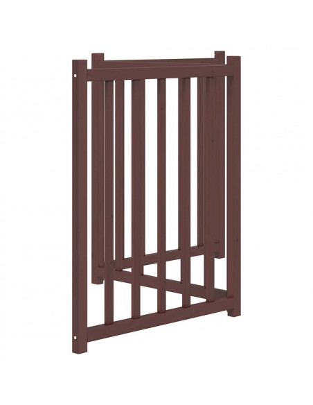 Cancello Cani Pieghevole 3Pannelli Marrone 150cm Massello Abete