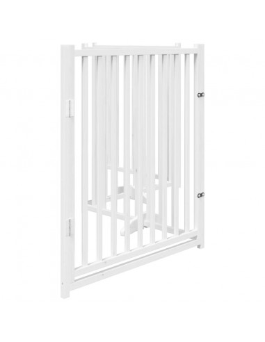 Cancello Cani Pieghevole Bianco 4 Pannelli 320cm Massello Abete
