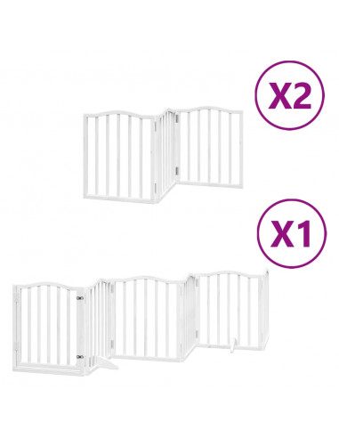 Cancello Cani Porta Pieghevole Bianco 12 Pannelli 600 cm Pioppo