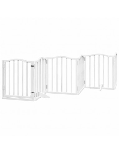 Cancello Cani Porta Pieghevole Bianco 12 Pannelli 600 cm Pioppo