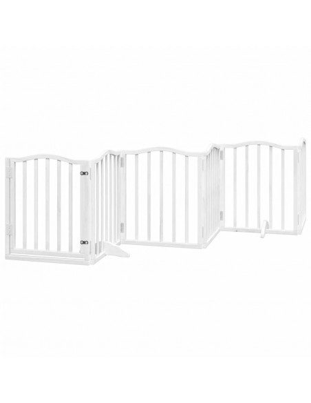 Cancello Cani Porta Pieghevole Bianco 12 Pannelli 600 cm Pioppo