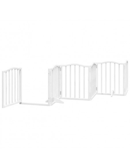 Cancello Cani Porta Pieghevole Bianco 15 Pannelli 750 cm Pioppo