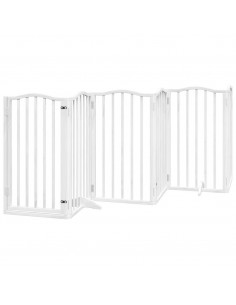 Cancello Cani Porta Pieghevole Bianco 15 Pannelli 750 cm Pioppo 2