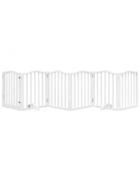 Cancello Cani Porta Pieghevole Bianco 6 Pannelli 300 cm Pioppo