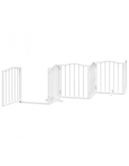 Cancello Cani Porta Pieghevole Bianco 6 Pannelli 300 cm Pioppo