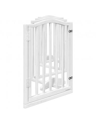 Cancello Cani Porta Pieghevole Bianco 6 Pannelli 300 cm Pioppo