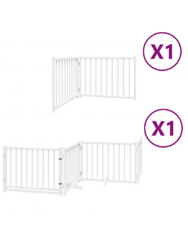 Cancello Cani Porta Pieghevole Bianco 6 Pannelli 480 cm Pioppo