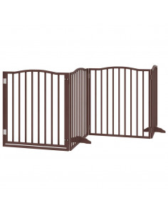 Cancello Cani Porta Pieghevole Marrone 10 Pannelli 800cm Pioppo 2