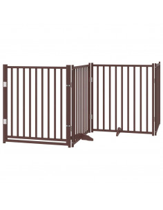 Cancello Cani Porta Pieghevole Marrone 8 Pannelli 640cm Pioppo 2