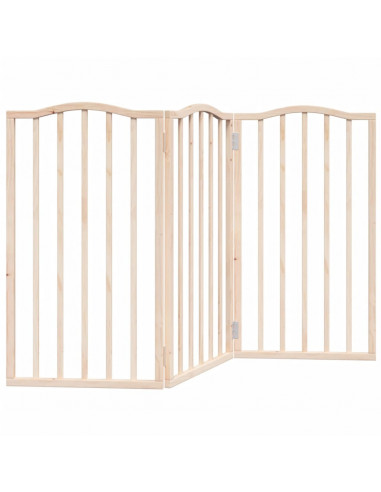 Cancello per Cani Pieghevole 3 Pannelli 150 cm Legno di Pioppo