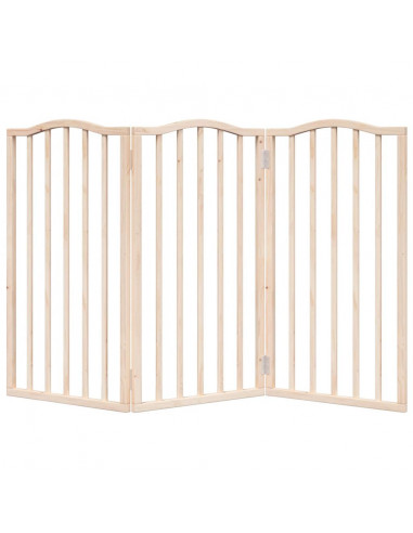 Cancello per Cani Pieghevole 3 Pannelli 150 cm Legno di Pioppo