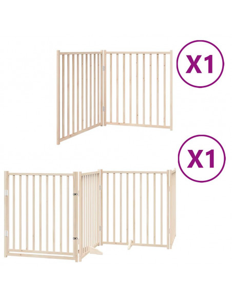 Cancello per Cani Pieghevole 6 Pannelli 480 cm Legno di Pioppo