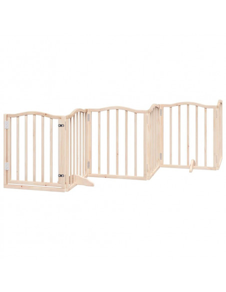 Cancello per Cani Porta Pieghevole 12 Pannelli 300 cm in Pioppo
