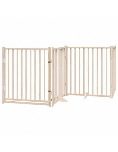 Cancello per Cani Porta Pieghevole 8 Pannelli 640 cm in Pioppo