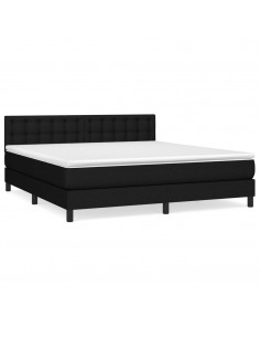 Giroletto a Molle con Materasso Nero 180x200 cm in Tessuto 2