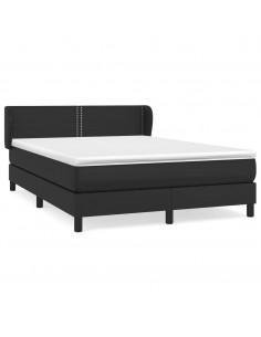 Giroletto a Molle con Materasso Nero 140x200 cm in Similpelle 2