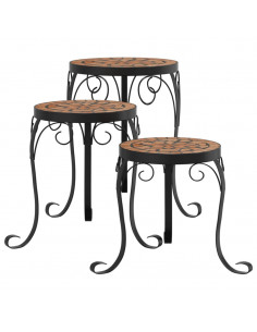 Supporti per Piante 3 pz Terracotta in Ceramica 2