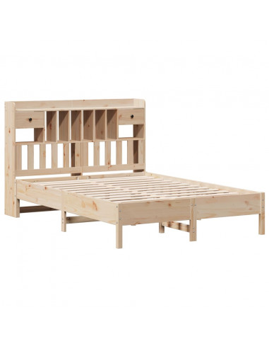 Letto Libreria senza Materasso 140x200 cm in Legno di Pino