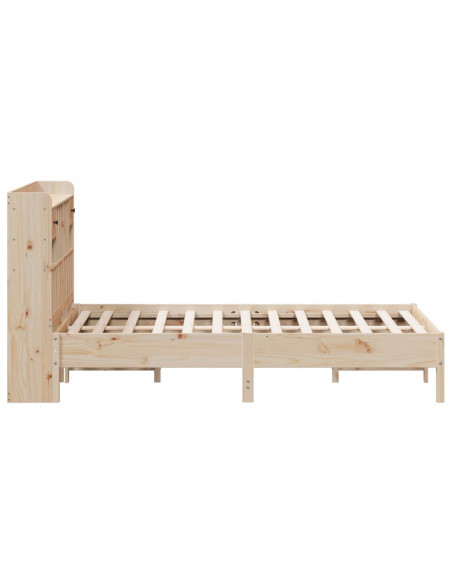 Letto Libreria senza Materasso 140x200 cm in Legno di Pino