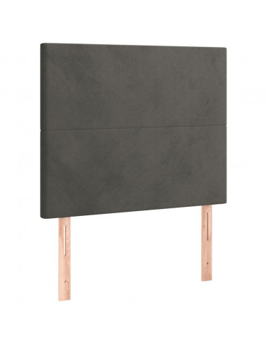 Giroletto a Molle con Materasso Grigio Scuro 100x200 cm Velluto