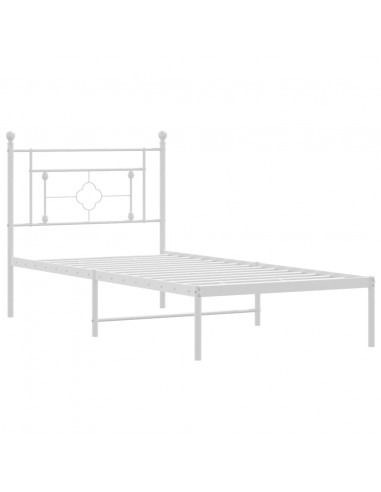 Giroletto con Testiera Metallo Bianco 90x200 cm