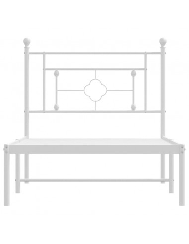 Giroletto con Testiera Metallo Bianco 90x200 cm