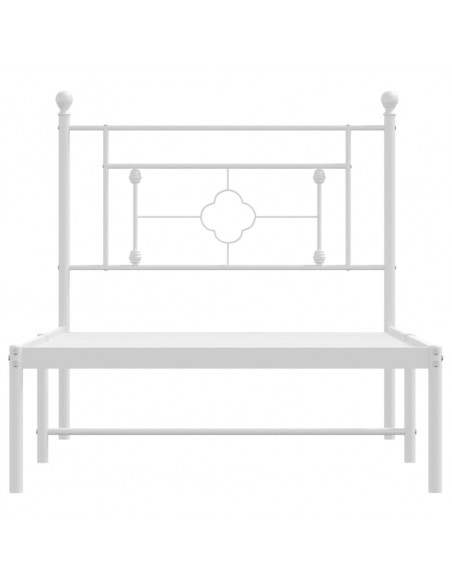 Giroletto con Testiera Metallo Bianco 90x200 cm