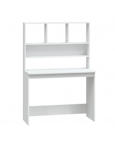 Scrivania con Mensole Bianca 102x45x148 cm in Legno Multistrato 2