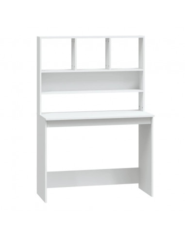 Scrivania con Mensole Bianca 102x45x148 cm in Legno Multistrato