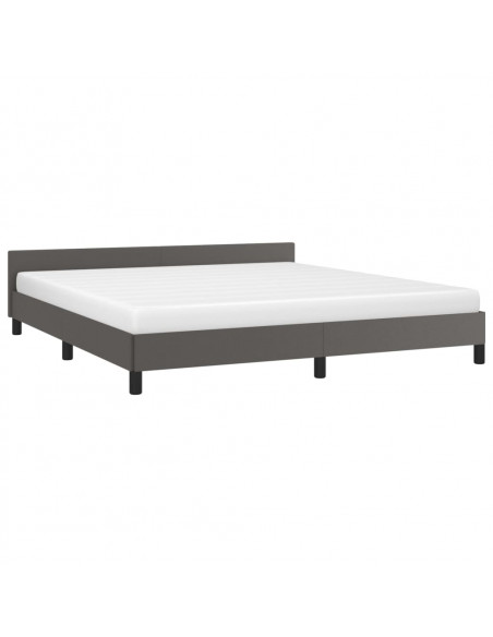 Giroletto con Testiera Grigio 160x200 cm in Similpelle