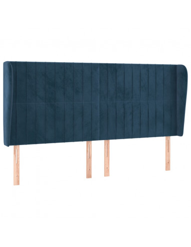 Testiera ad Orecchio Blu Scuro 163x23x118/128 cm in Velluto