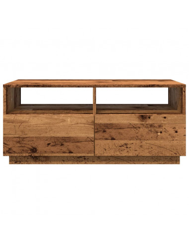 Tavolino da Salotto con Luci LED Legno Antico 90x49x40 cm